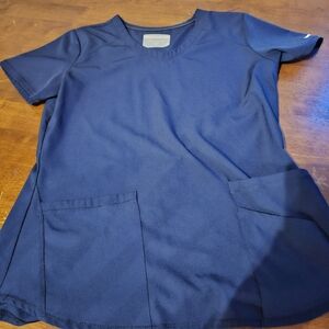 Skechers by Barco Women's Navy Blue Vitality V-Neck Scrub Top Size Medium